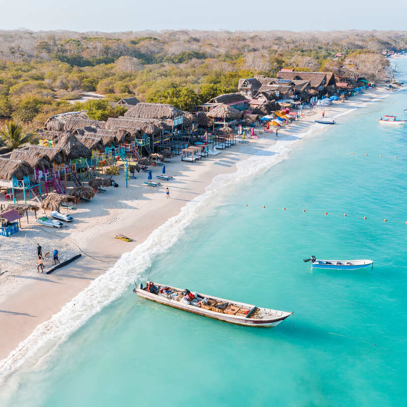 Aerial View Of Isla Baru, An Island Off The Cartagena Coast, North Colombia, On The Caribbean Sea, South America