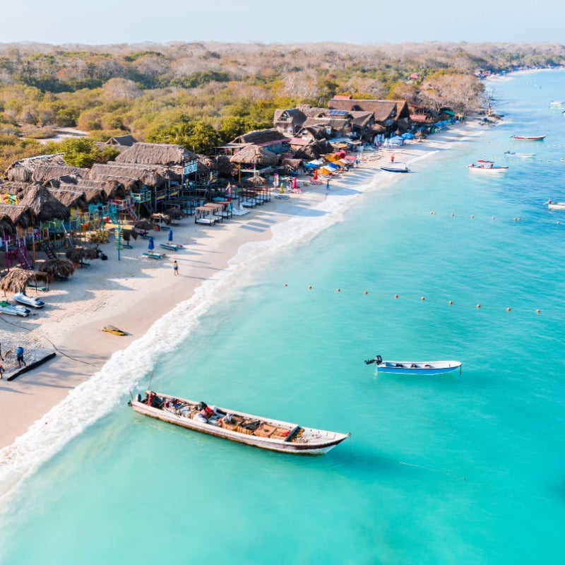 Aerial view of beach in Colombia