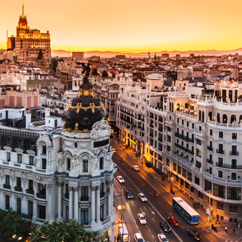 aerial view of Madrid, Spain