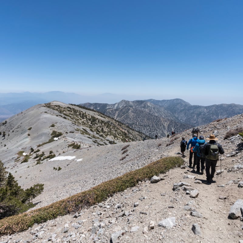 hikers in san gabriel mountains