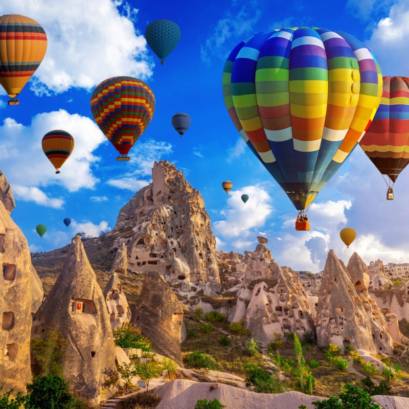 hot air balloons in Cappadocia, Turkey