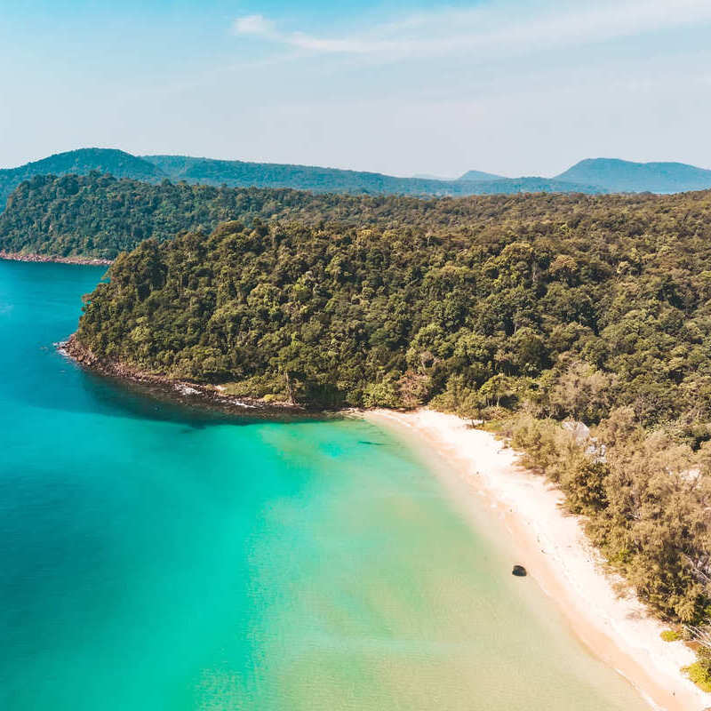 Aerial View Of Koh Rong Island, On The Gulf Of Thailand, Cambodia, Southeast Asia