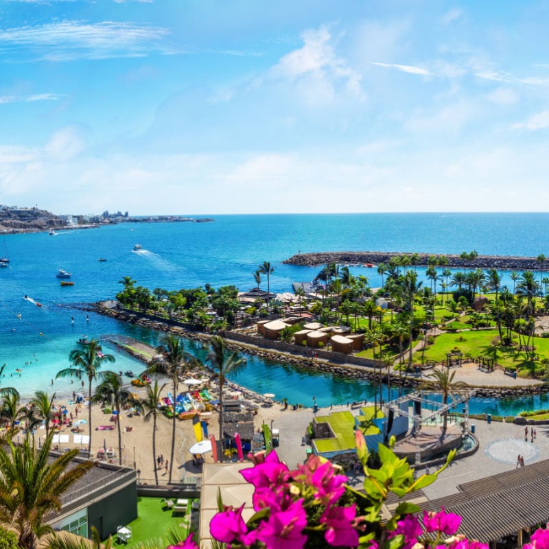 Landscape with Anfi beach and resort, Gran Canaria, Spain