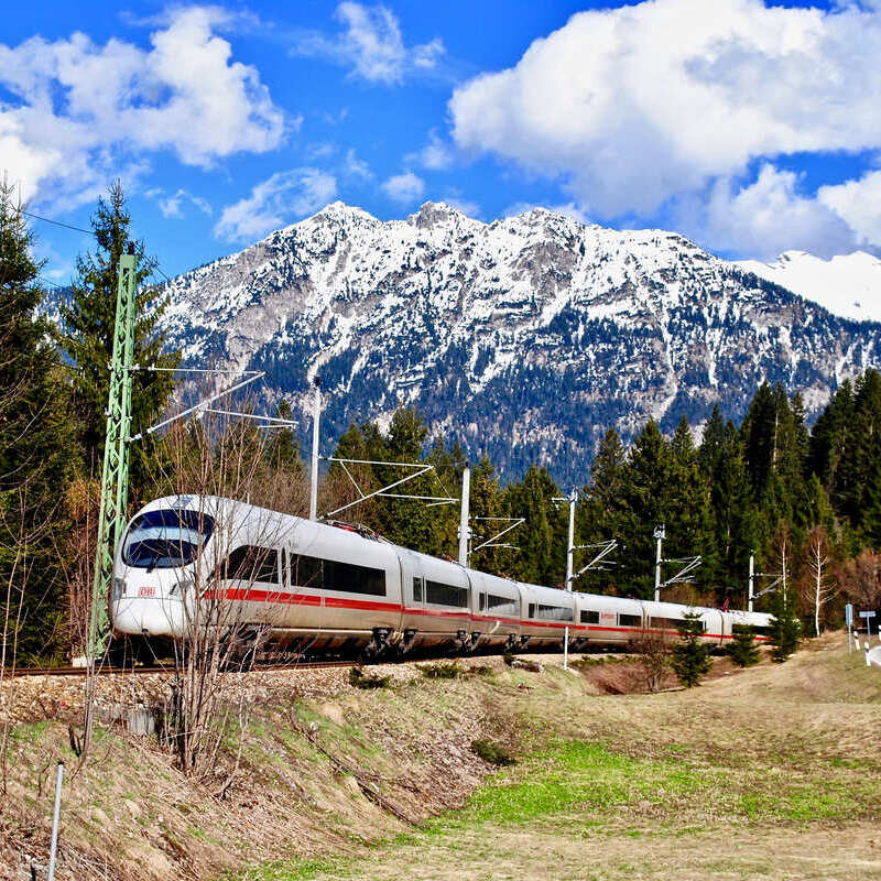 Oberammergau Train Route In Bavaria, Germany, Europe