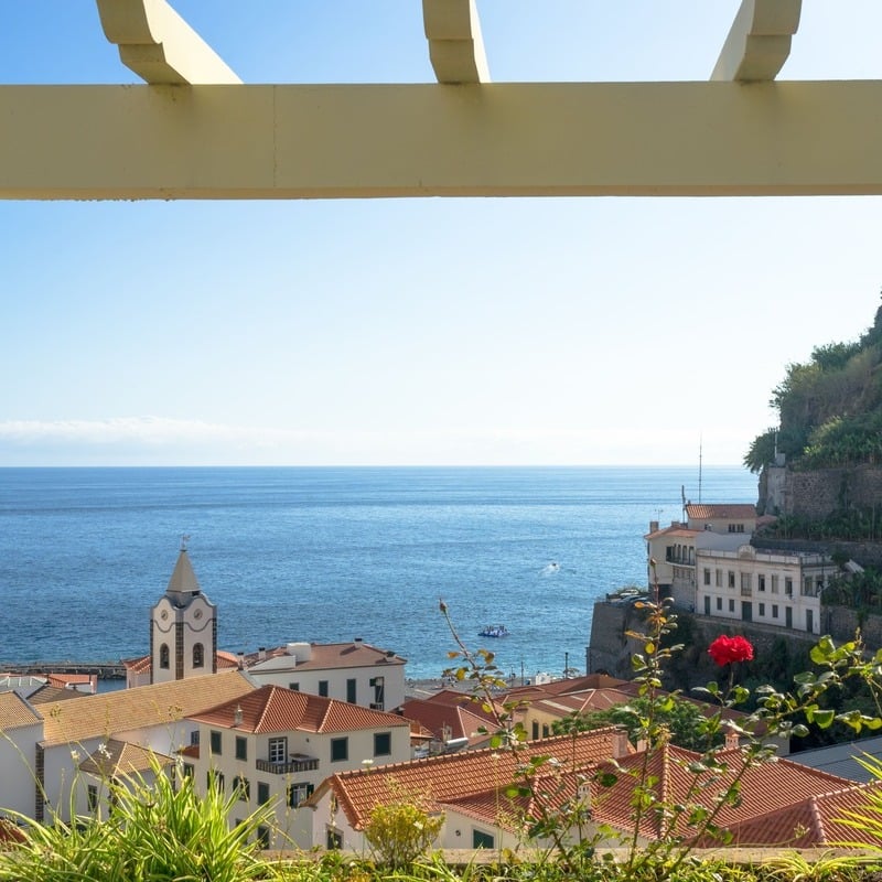 Quaint Seaside Village Ponta Do Sol Seen From A Hilltop Miradouro, Southern Madeira, Portugal, Southern Europe