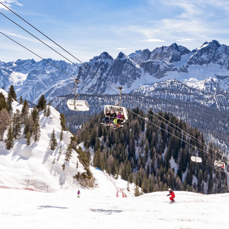 Skiing in the Dolomites