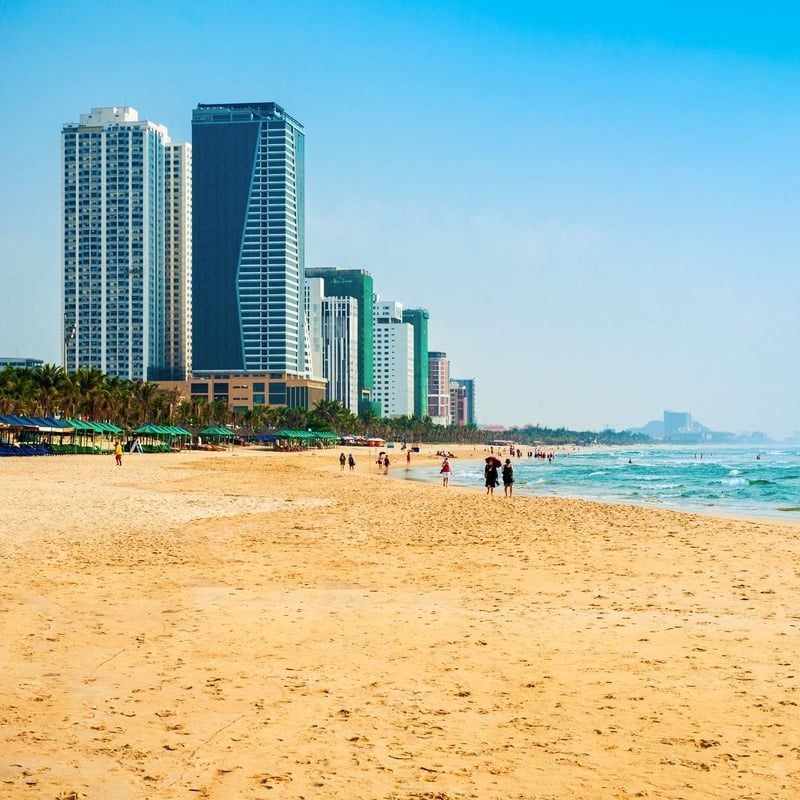 Spotless Golden Sand Beach In My Khe, Near Da Nang, Central Vietnam, Southeast Asia