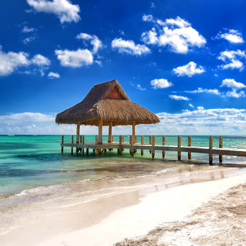 beach hut on stilts in punta cana dominican republic