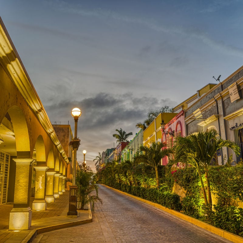 narrow street in Mazatlan