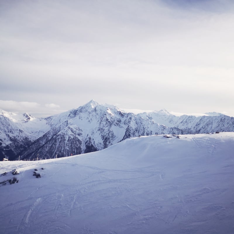 view of snowy mountains in racines giovo