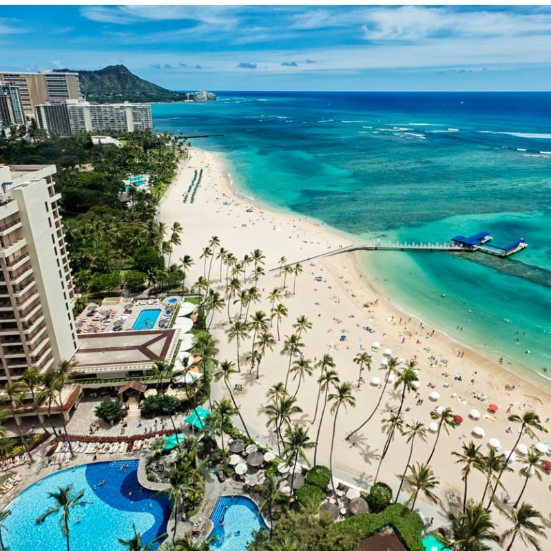 Aerial View Of Waikiki Beach In Hawaii