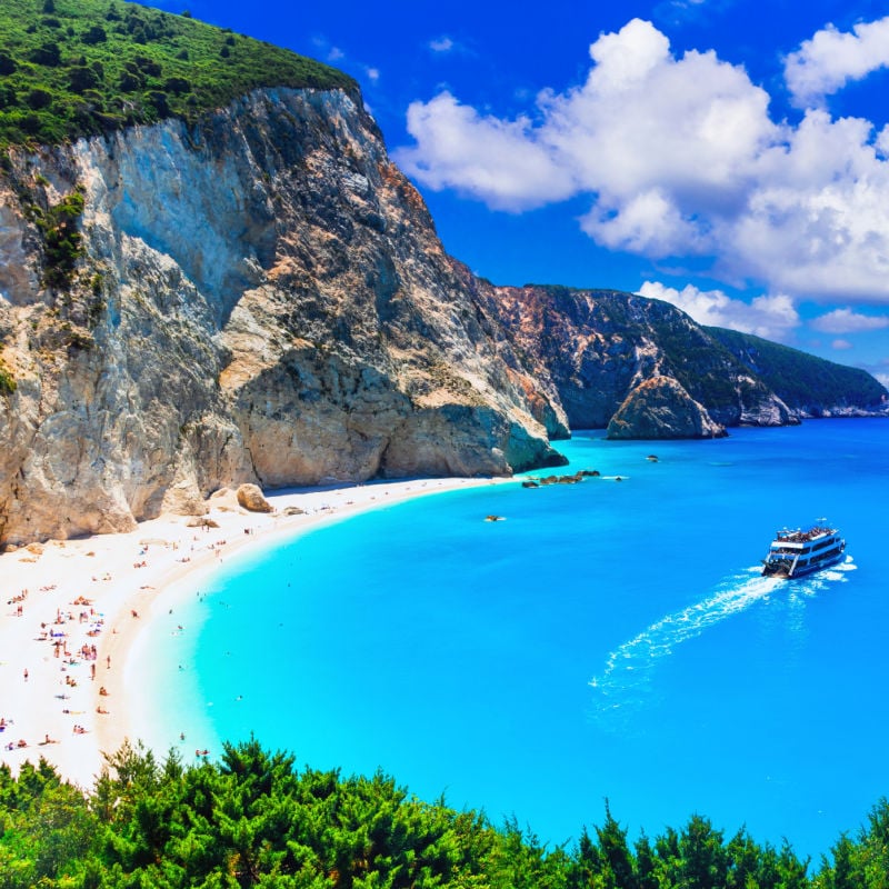 Porto Katsiki beach in Lefkada, Greece