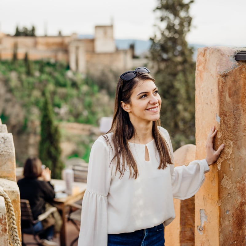 Woman in Granada Spain in Winter