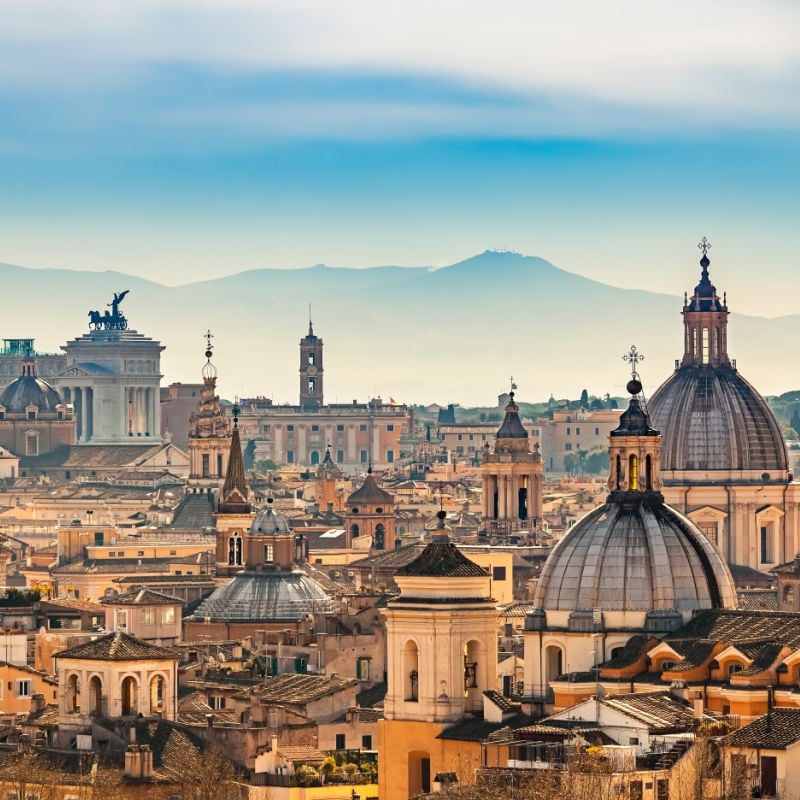 aerial view of Rome, Italy