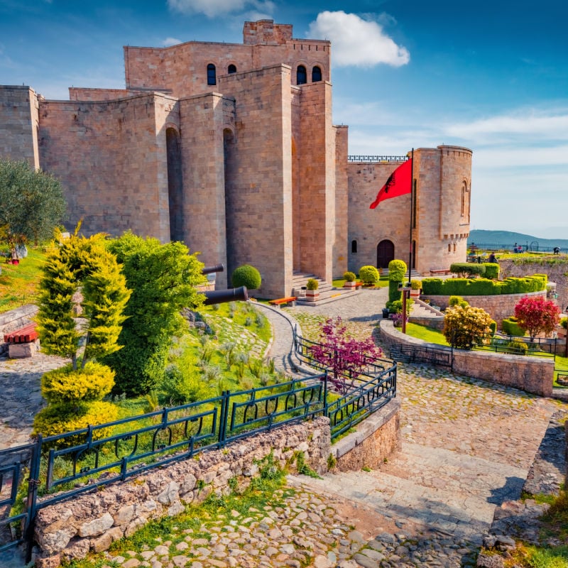 The Landmark Castle In Kruja, Albania, South Eastern Europe