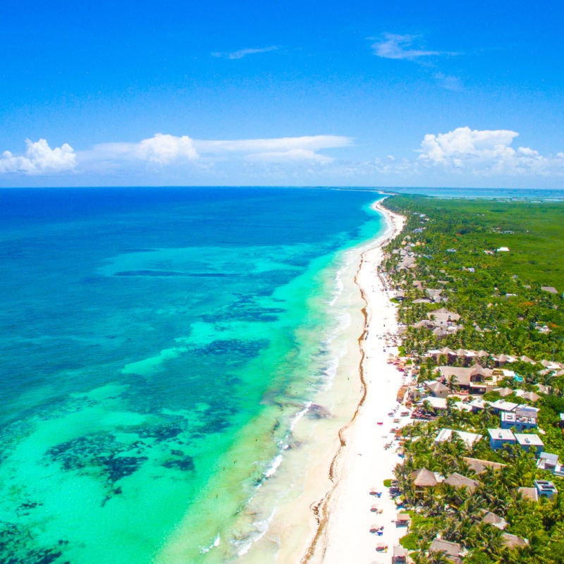 Aerial view of Tulum