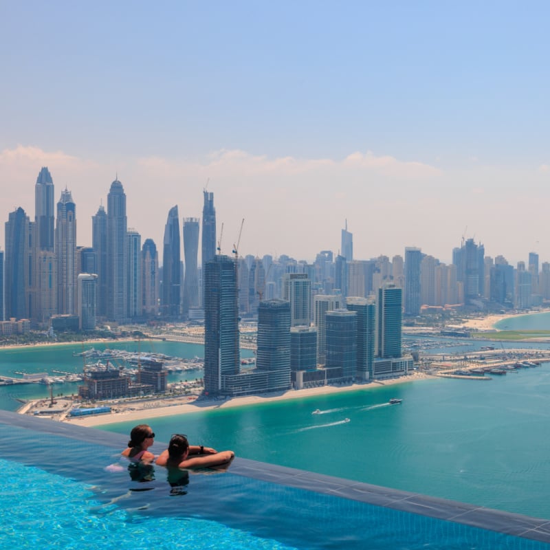 Infinity Pool Overlooking Dubai, United Arab Emirates