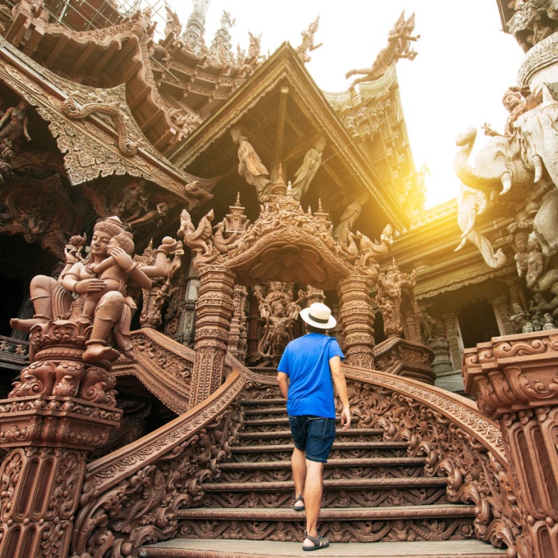 man entering thai sanctuary