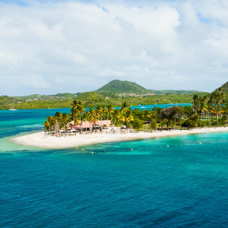 remote beach in martinique