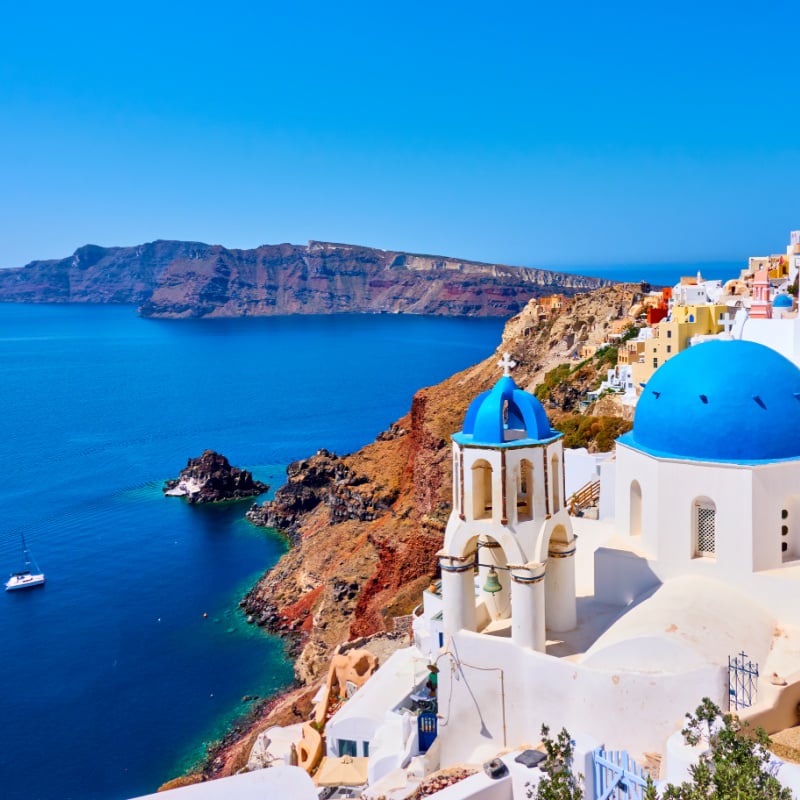 view of Oia Town Santorini, Greece