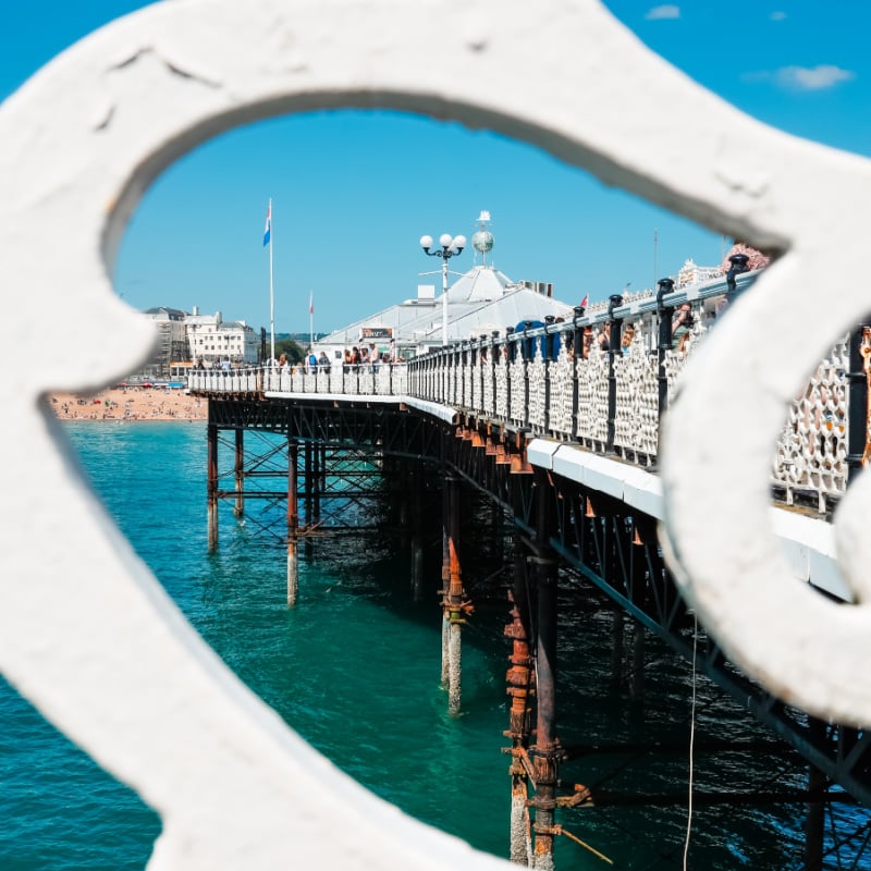 view of brighton pier in england in summer