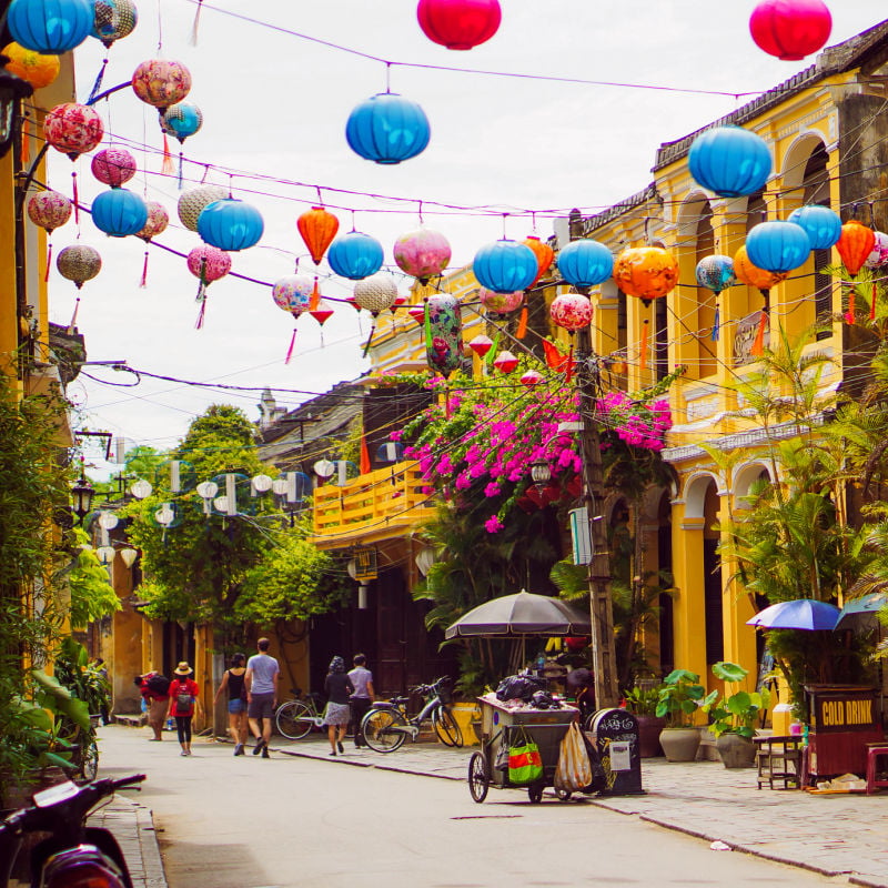 Hoi An residents on a street in Hoi An