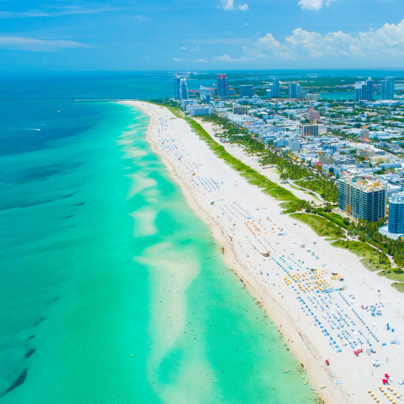 aerial view of miami beach