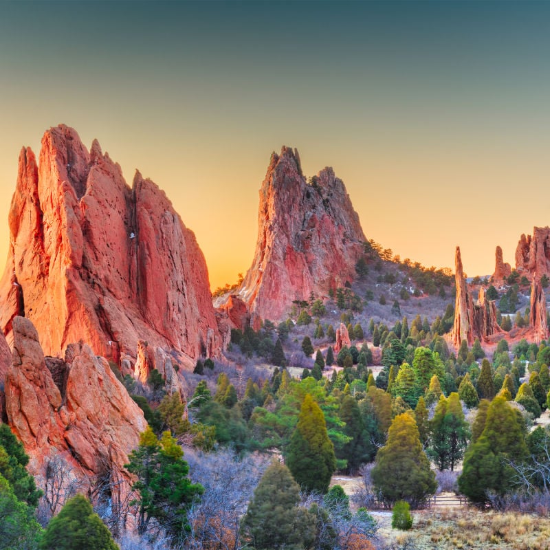 garden of the gods rock formations in colorado