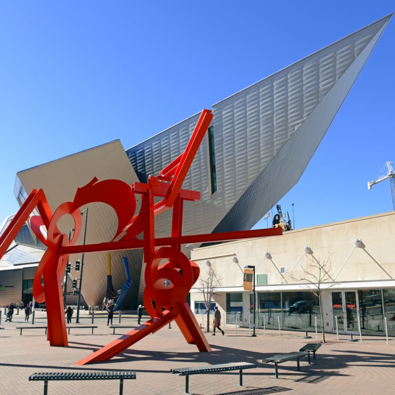 interesting sculpture outside of denver art museum in colorado