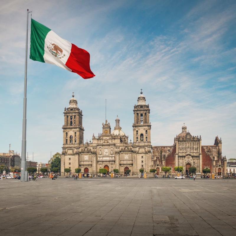 zocalo mexico city on nice day