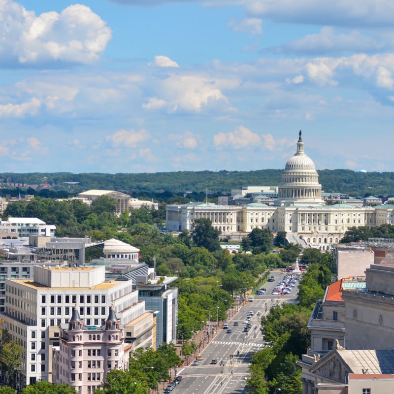 Washington DC - Aerial view of Pennsylvania street