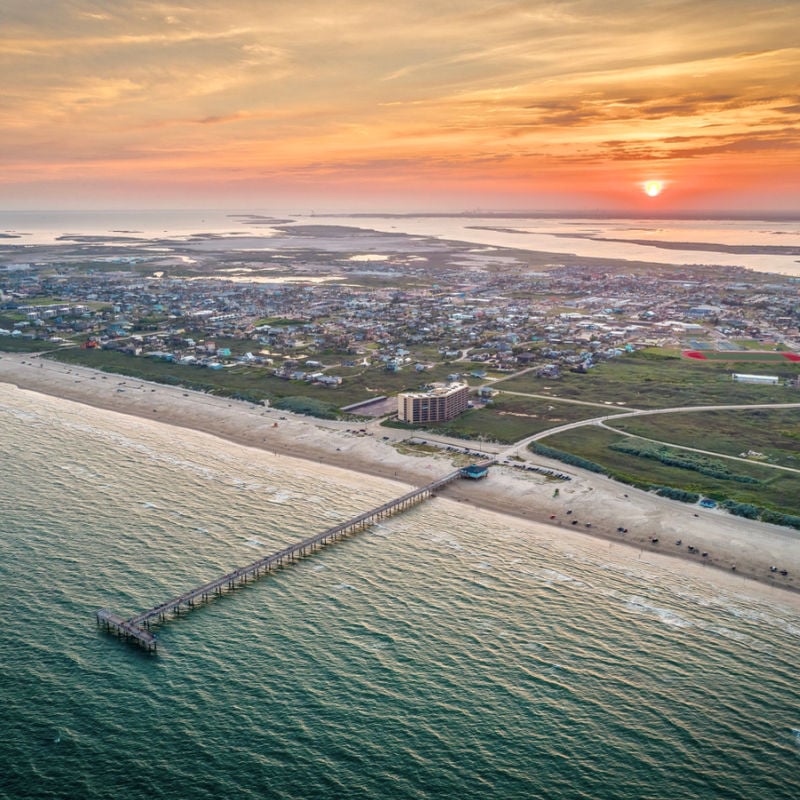 aerial view of port aransas