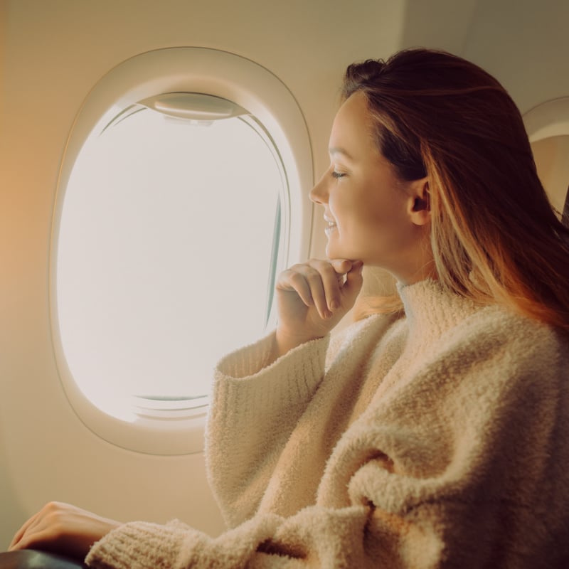 Female Passenger In Plane