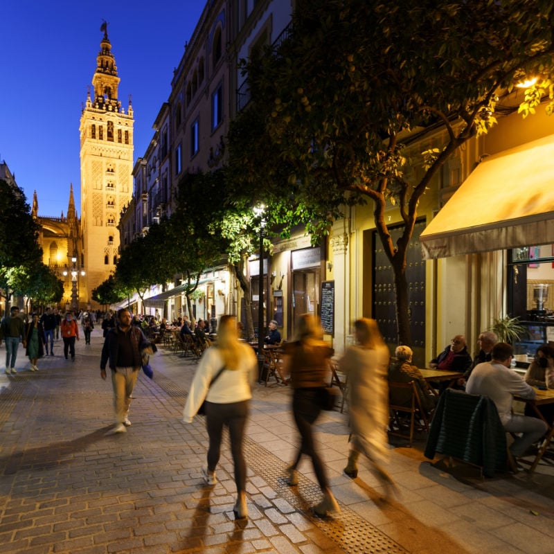 Three Women Walking in Sevilla