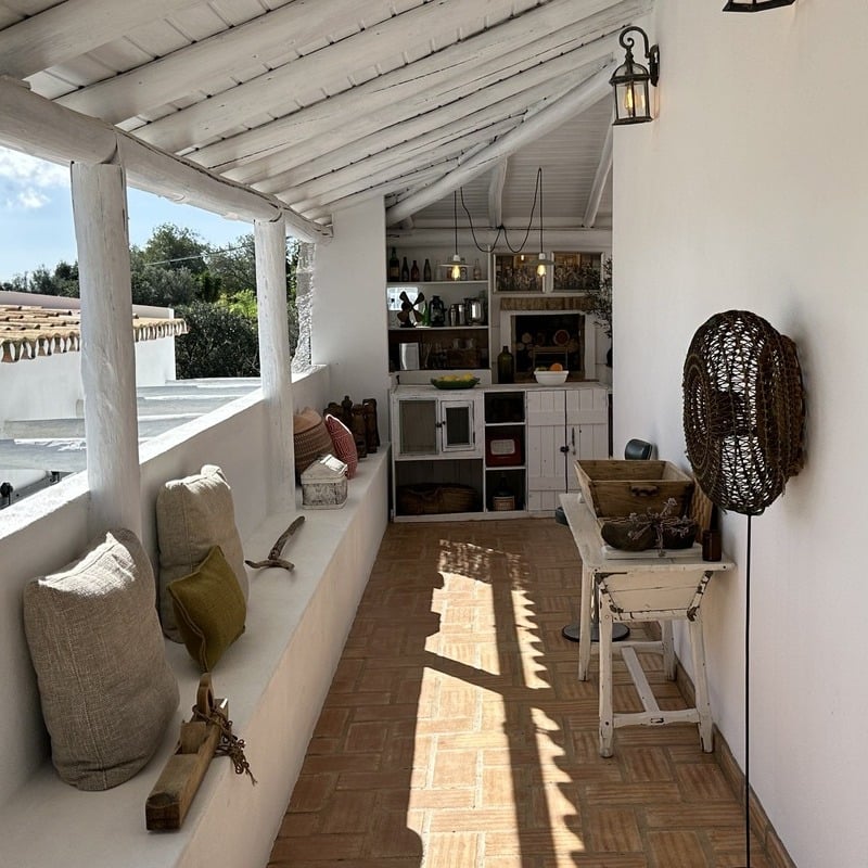 Veranda At The Almoada Boutique Hotel With The Honesty Bar Pictured In The Background, Algarve, Southern Portugal, Southern Europe