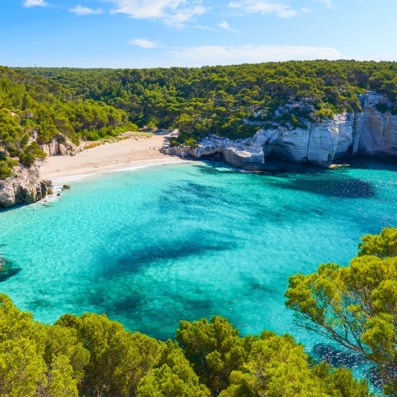 Isolated Beach In Menorca, Balearic Islands, Spain, Southern Europe