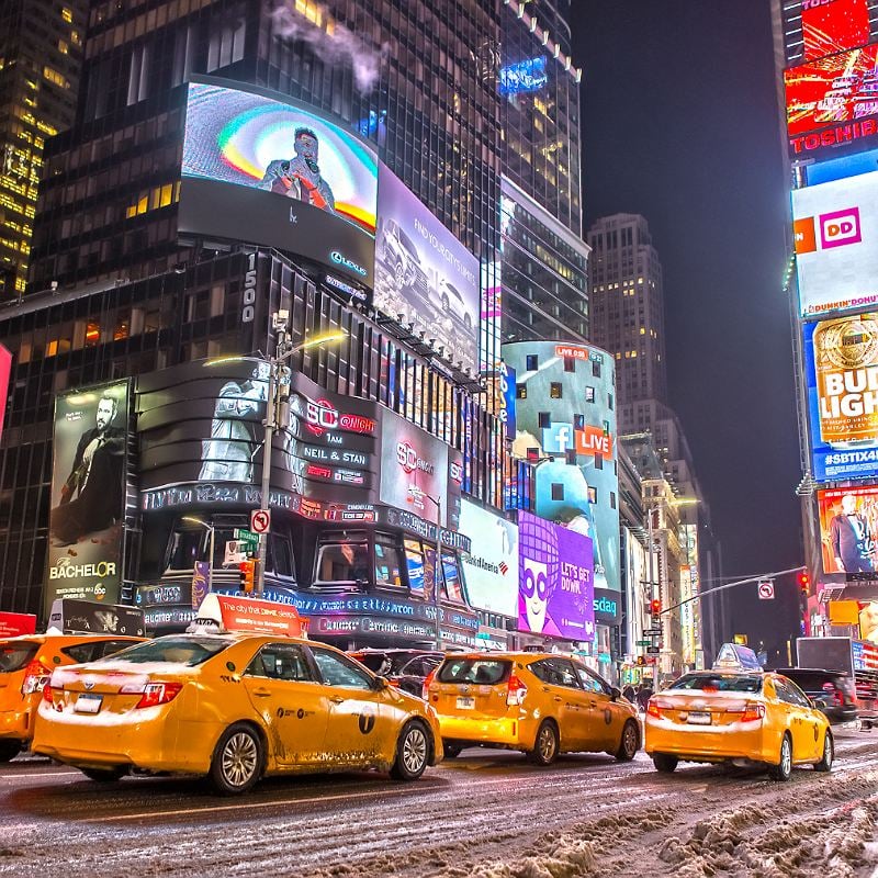 Snow in Times Square