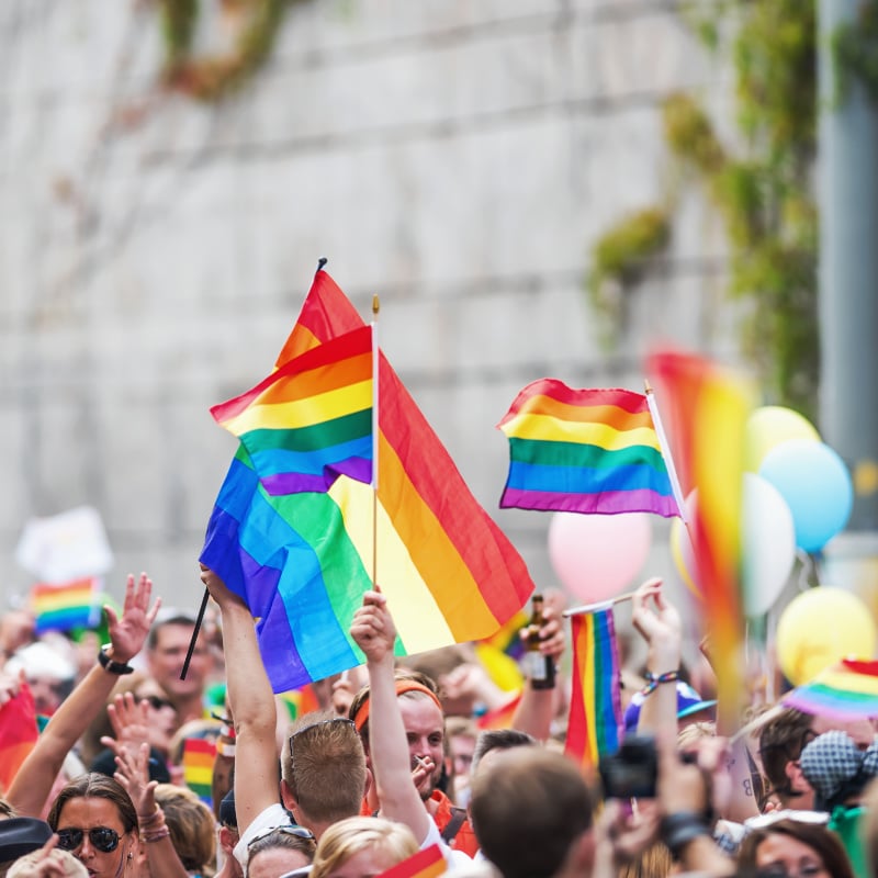 pride parade celebration in stockholm sweden