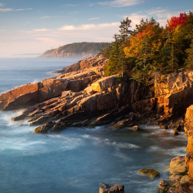 sunrise at Newport Cove in Acadia National Park in Maine