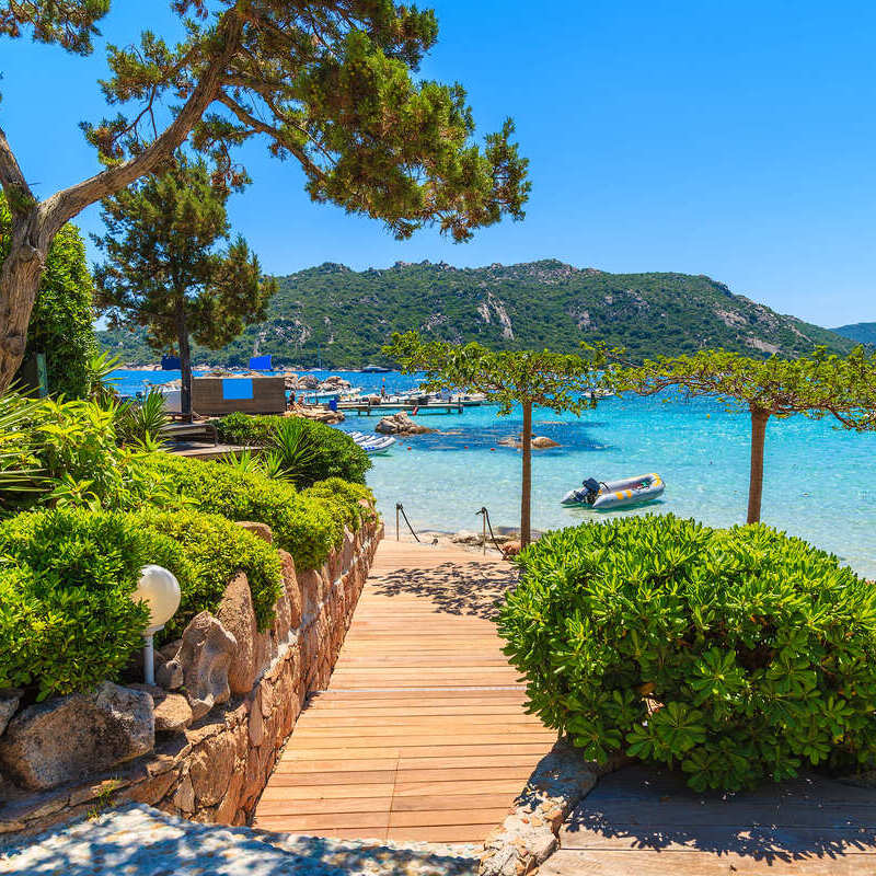 Coastal View In Corsica, An Island In Southern France, Mediterranean Europe