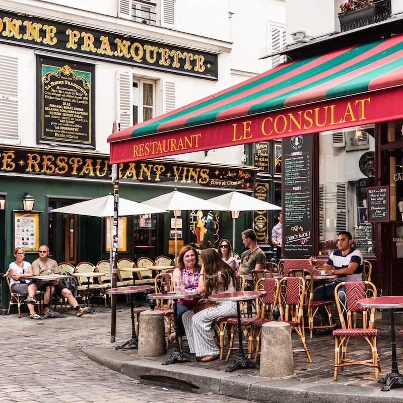 Charming restaurant Le Consulat on the Montmartre hill. Paris, France