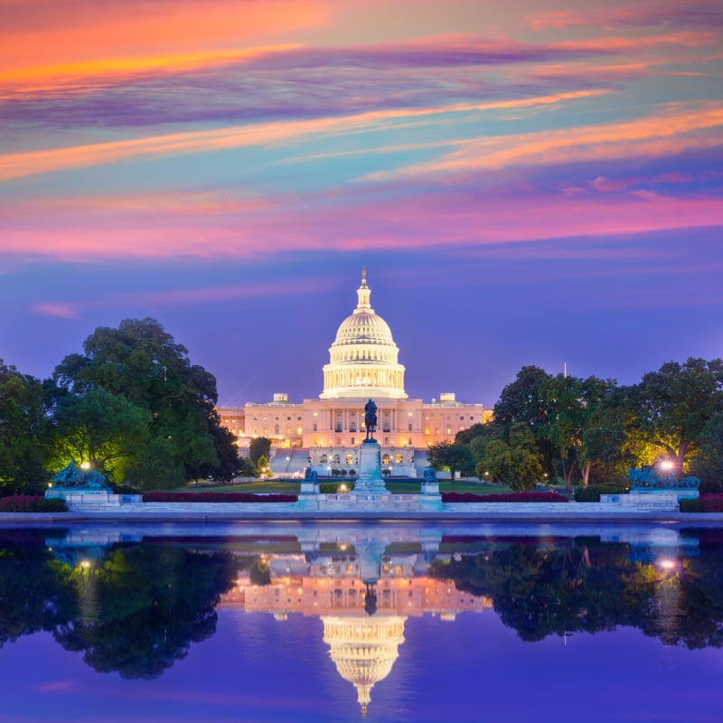 Multi-colored sunset over Capitol 