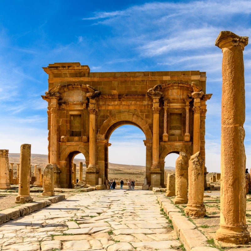 Trajan's Arch of Timgad in Algeria