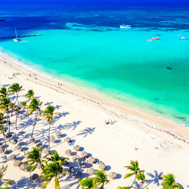 Aerial view of Bavaro Beach in Punta Cana