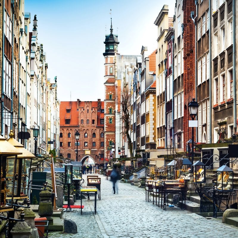 Marianska Street In Gdansk, Poland, Eastern Europe