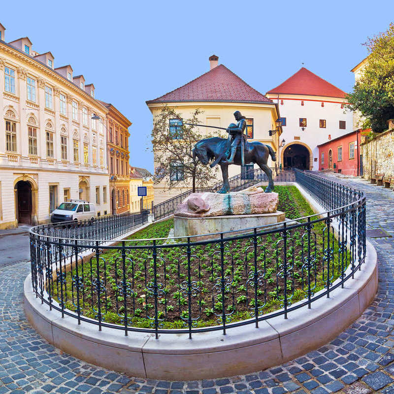 Historic Street In Old Town Zagreb, Capital Of Croatia, Central Eastern Europe