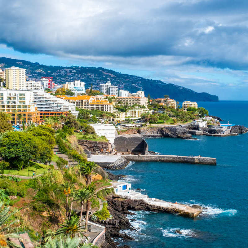 Lido Hotel District In Funchal, Capital Of Madeira, Portugal