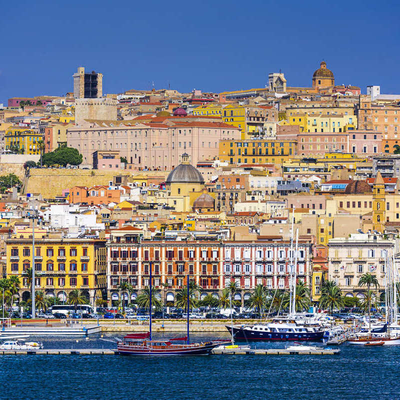 Panoramic View Of The Cagliari Cityscape, Capital Of Sardinia, Italy, Southern Europe