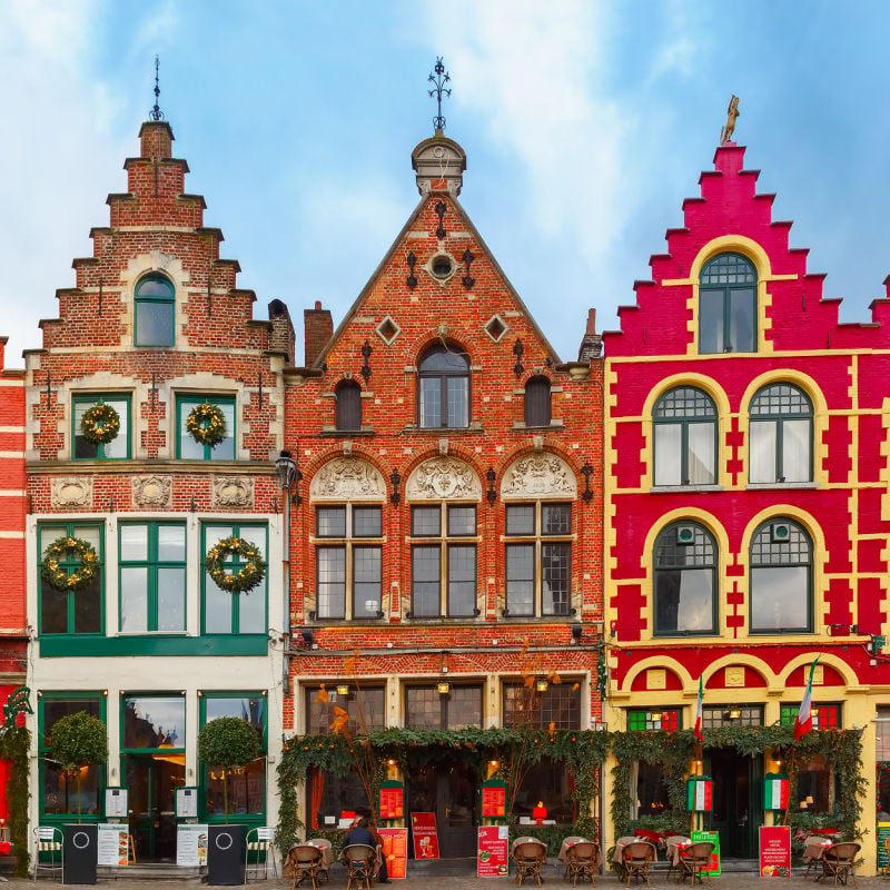 colorful houses in bruges, belgium