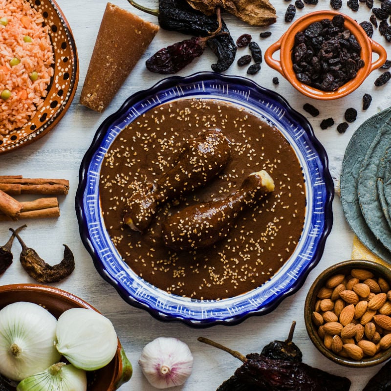 Mole Poblano Served In Pobla, Mexico, Latin America